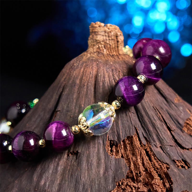 10 mm rotes Tigerauge-Schutzarmband für Damen