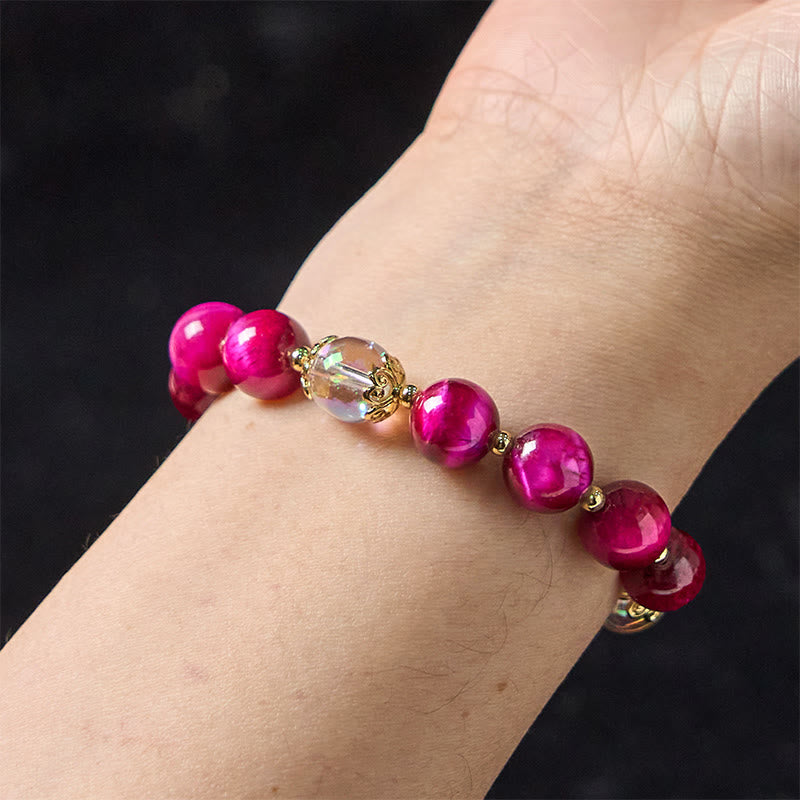 10 mm rotes Tigerauge-Schutzarmband für Damen