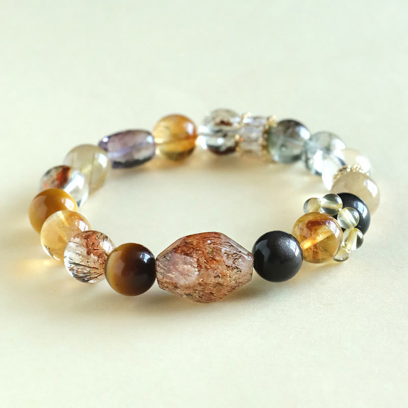 10 mm Super Seven Kristall Tigerauge Heilarmband