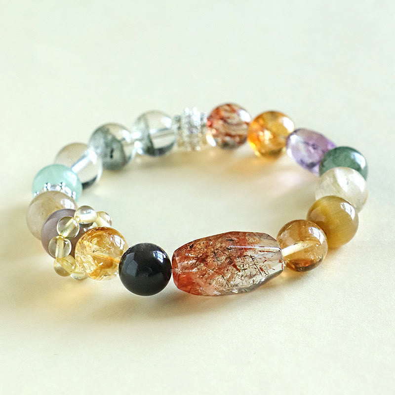 10 mm Super Seven Kristall Tigerauge Heilarmband
