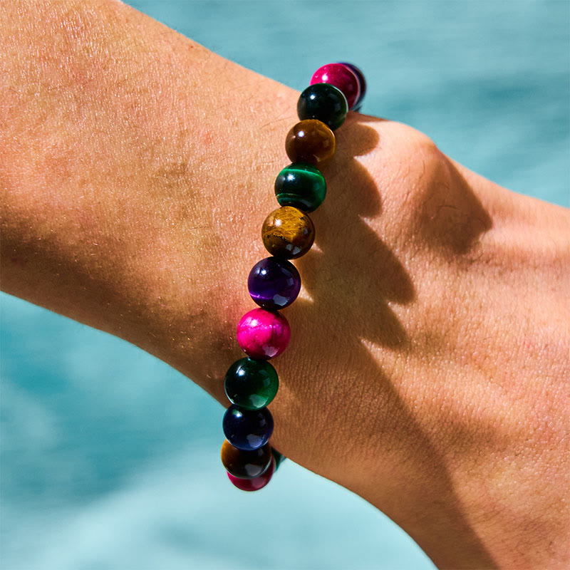 10 mm Tigerauge-Armband für Mut und innere Stärke