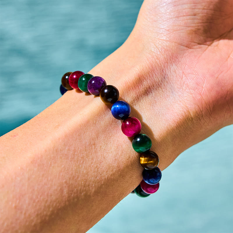 10 mm Tigerauge-Armband für Mut und innere Stärke