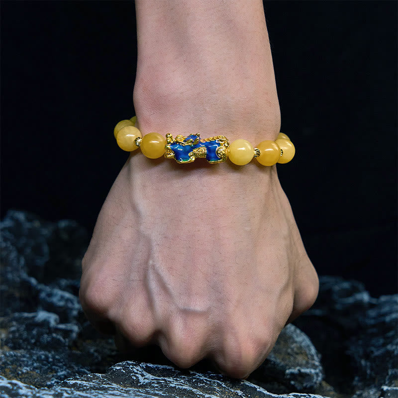 10 mm Topas Pixiu Farbwechsel Reichtum Armband