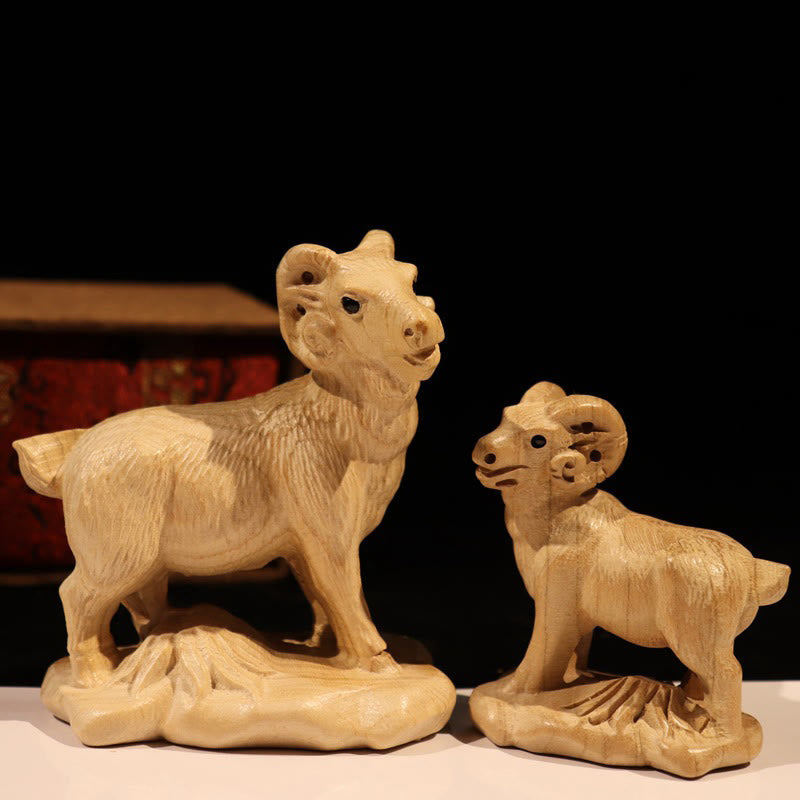 11,5 cm große Holzstatue mit dem Charakter „Jahr der Schlange Fu“ für die Heimdekoration