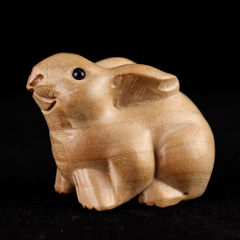11,5 cm große Holzstatue mit dem Charakter „Jahr der Schlange Fu“ für die Heimdekoration