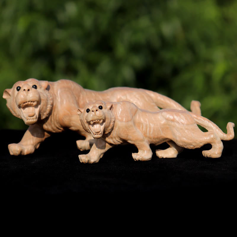 11,5 cm große Holzstatue mit dem Charakter „Jahr der Schlange Fu“ für die Heimdekoration