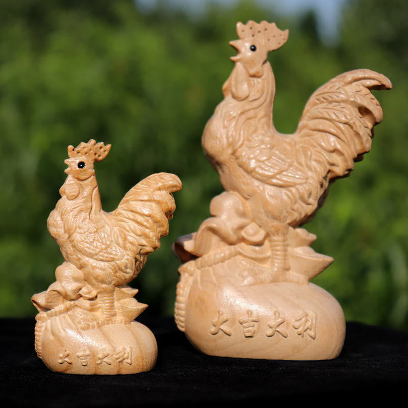 11,5 cm große Holzstatue mit dem Charakter „Jahr der Schlange Fu“ für die Heimdekoration