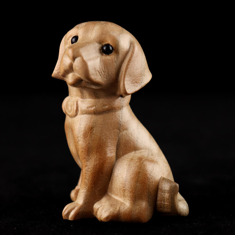 11,5 cm große Holzstatue mit dem Charakter „Jahr der Schlange Fu“ für die Heimdekoration
