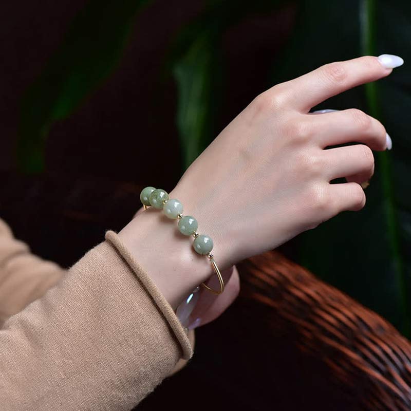 Adjustable Jade Abundance Luck Bracelet for Prosperity