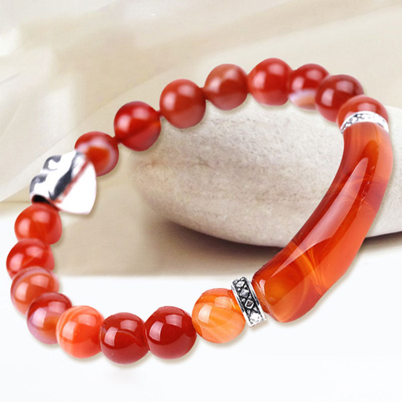 Unisex Green Aventurine Crystal Heart Spiritual Bracelet