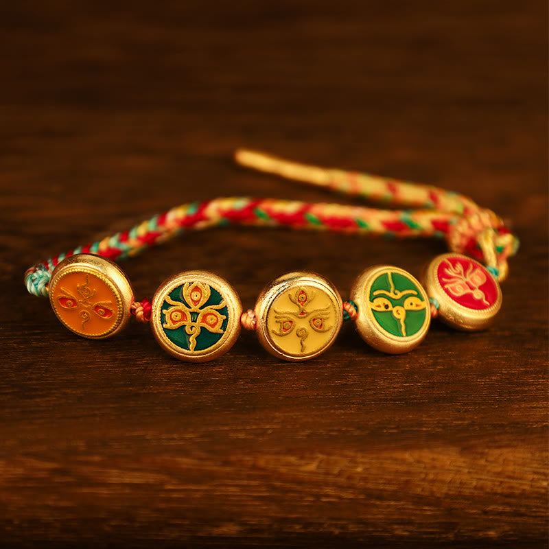 Tibetan Five Gods of Wealth Luck Bracelet | Prosperity Charm