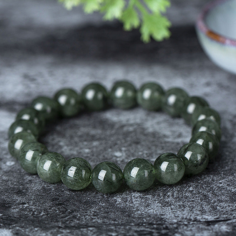 8mm Green Crystal Spiritual Bracelet for Wealth & Protection