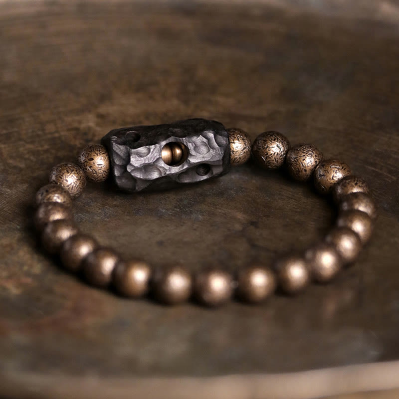 Unisex Ebony Wood Copper Balance Spiritual Bracelet 15cm