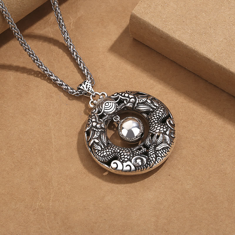 Copper Dragon Necklace Protection & Success Pendant