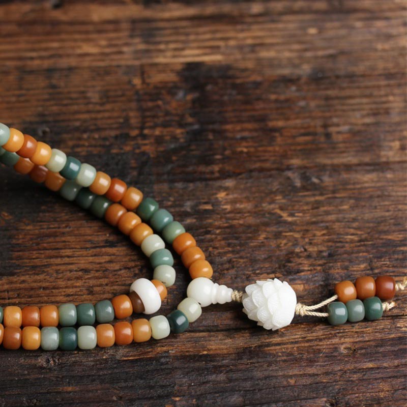 7*9mm Unisex Lotus Mala Harmonie Armband Halskette