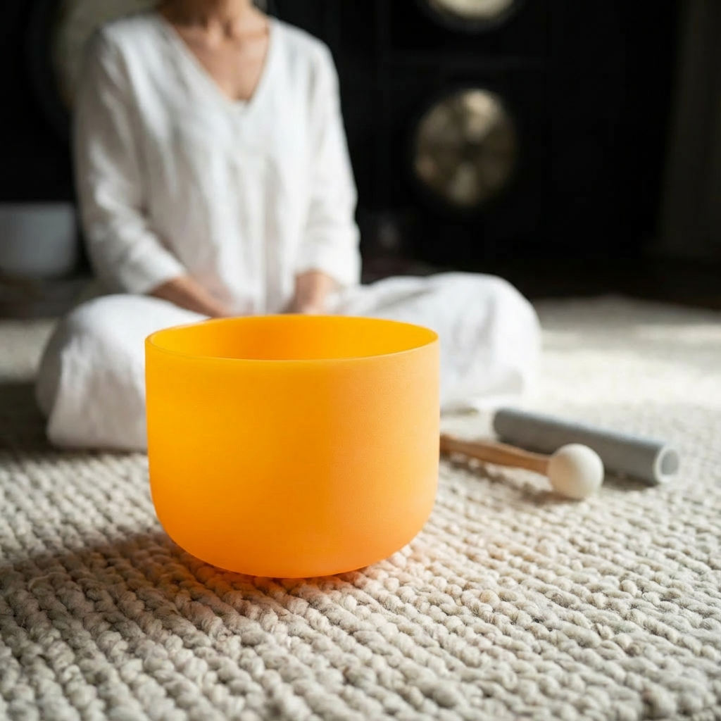 Gelbe E-Note Solarplexus-Chakra-Kristallklangschale