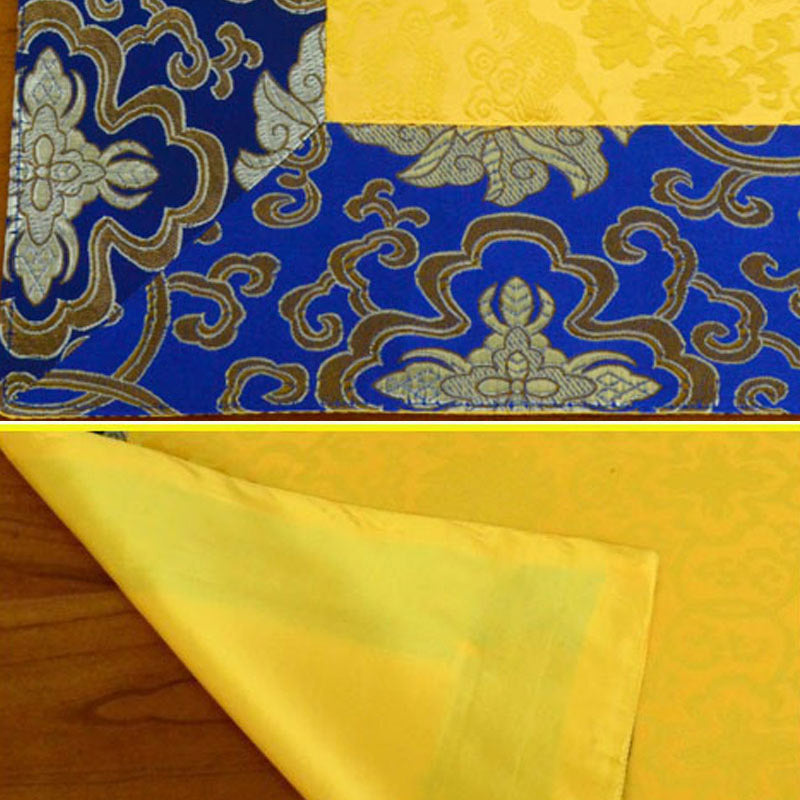 Brocade Prayer Altar Table Runner with Dragon & Vajra Symbols