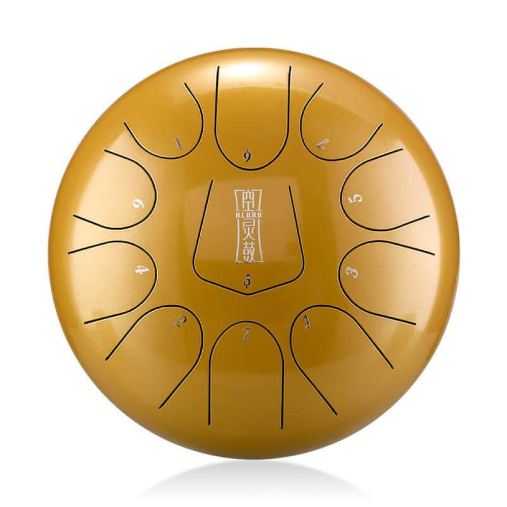 12-Inch Alloy Steel Tongue Drum 11 Notes C Key - Triangle Style - 12 Inches/11 Notes (C Key) / Gold