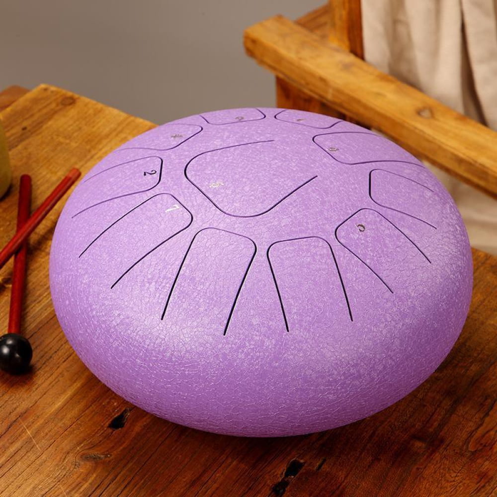 12-Inch Carbon Steel Tongue Drum 11 Notes in C Key - 12 Inches/11 Notes (C Major) / Lavender