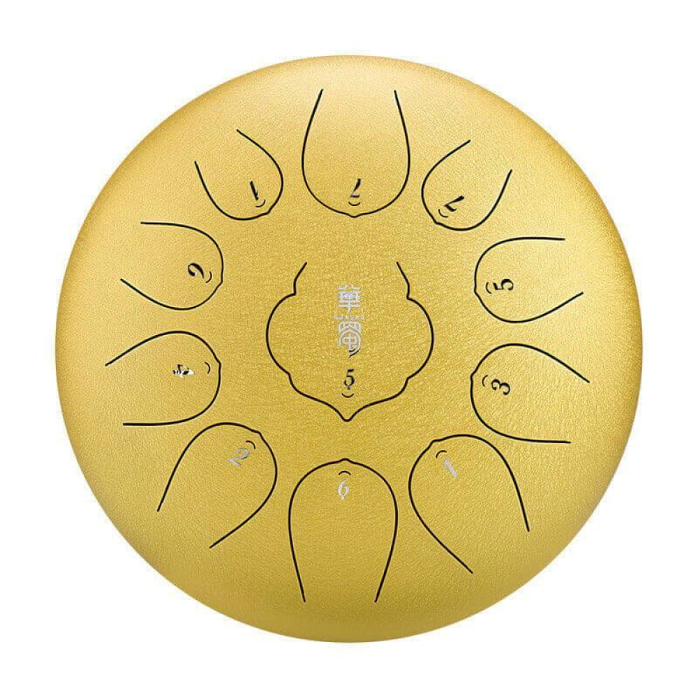 12-Inch Carbon Steel Tongue Drum 11 Notes in D Key - 12 Inches/11 Notes (D Major) / Gilt Diamond