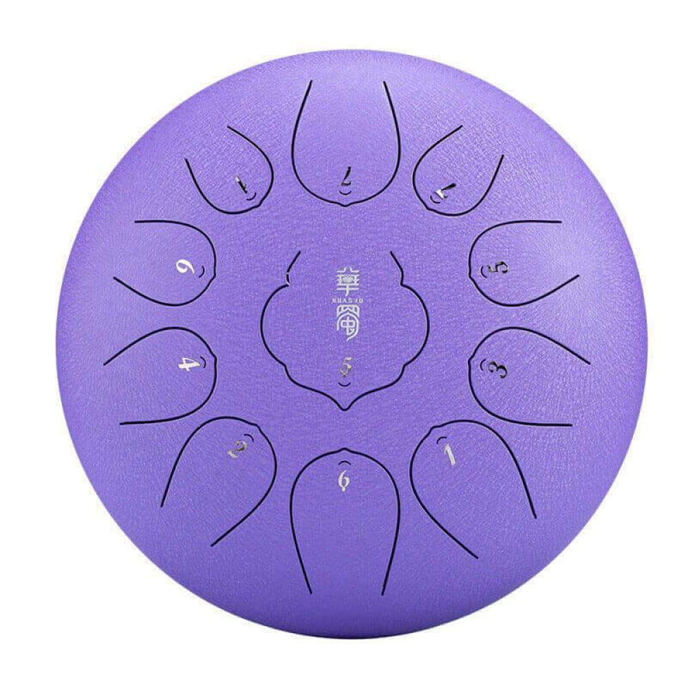 12-Inch Carbon Steel Tongue Drum 11 Notes in D Key - 12 Inches/11 Notes (D Major) / Cinnabar