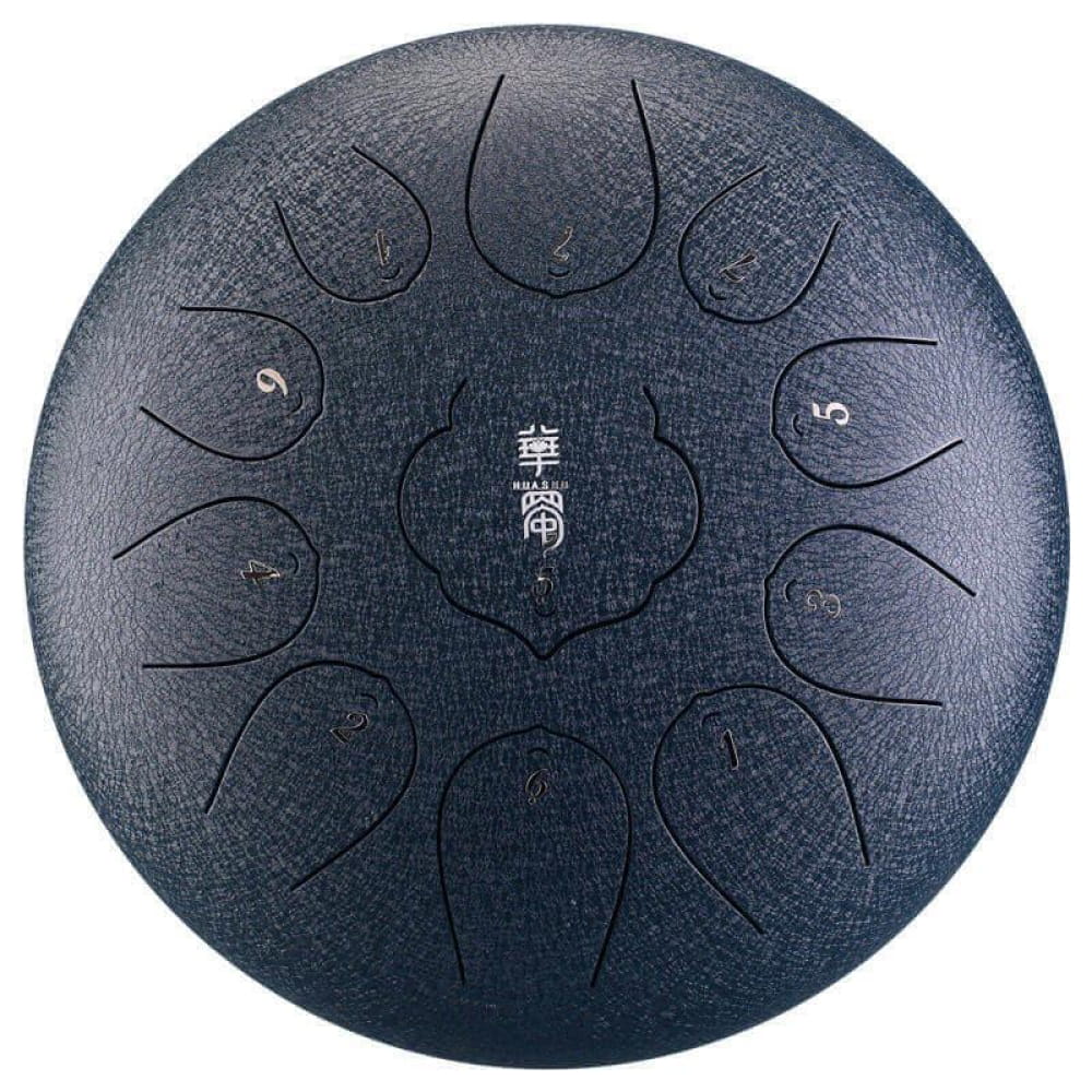 12-Inch Carbon Steel Tongue Drum 11 Notes in D Key - 12 Inches/11 Notes (D Major) / Navy Blue