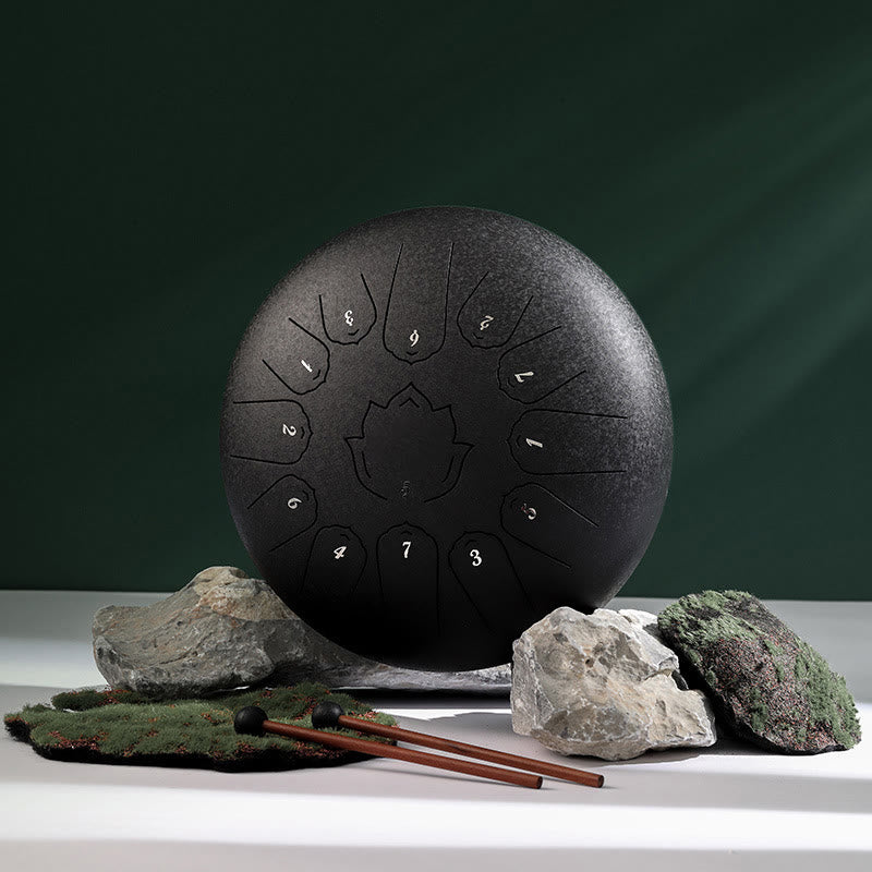 12-Zoll-Stahlzungentrommel, Lotusmuster zur Meditation