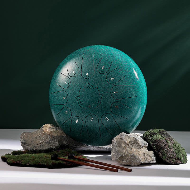 12-Zoll-Stahlzungentrommel, Lotusmuster zur Meditation