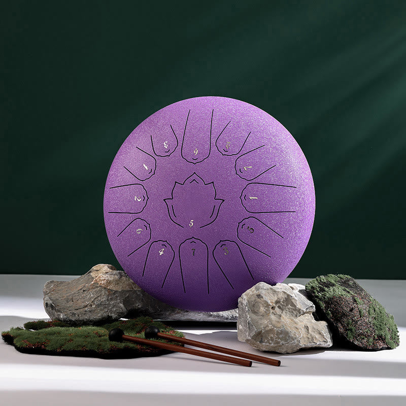 12-Zoll-Stahlzungentrommel, Lotusmuster zur Meditation