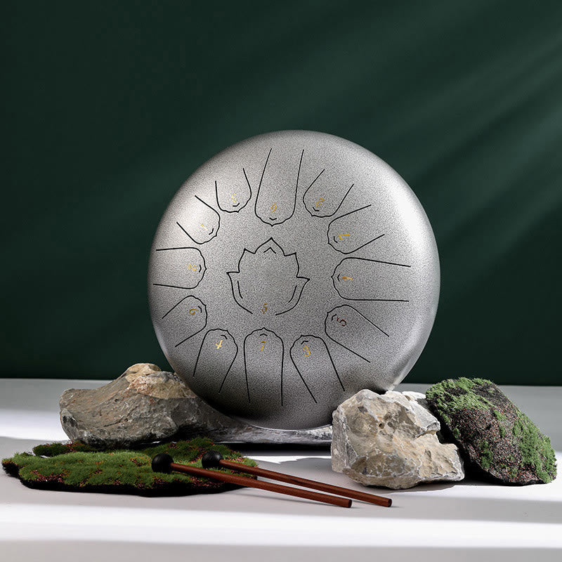 12-Zoll-Stahlzungentrommel, Lotusmuster zur Meditation