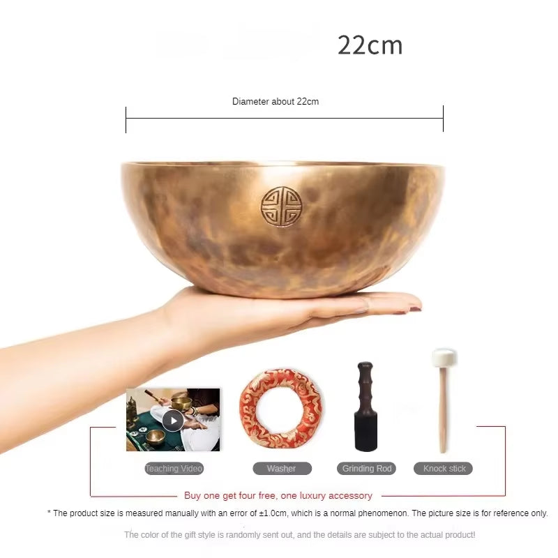 Full Moon Nepal Singing Bowl Handmade Brass Tibetan Singing Bowls Meditation Yoga Professional Percussion Instruments Accessory