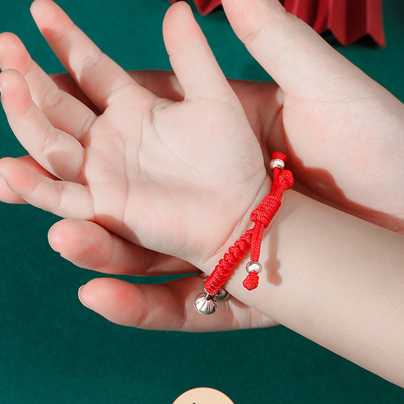 Kids Sterling Silver Spiritual Bracelet With Fu Character Charm