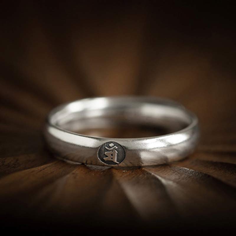 Adjustable 925 Sterling Silver Chinese Zodiac Blessing Ring