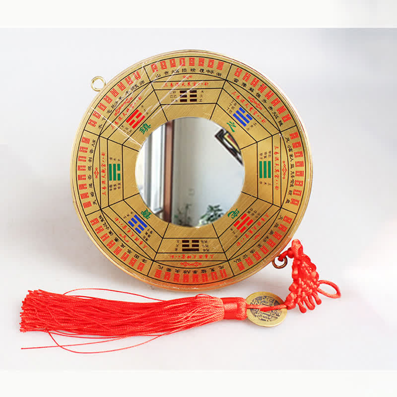12 cm große Bagua-Karte aus Kupfer mit Feng-Shui-Balance-Energie