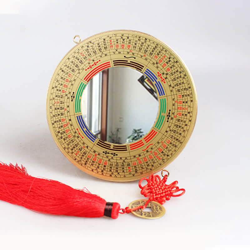 12 cm große Bagua-Karte aus Kupfer mit Feng-Shui-Balance-Energie