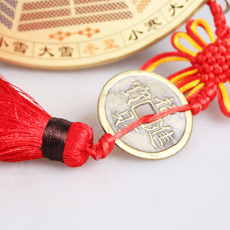 12 cm große Bagua-Karte aus Kupfer mit Feng-Shui-Balance-Energie