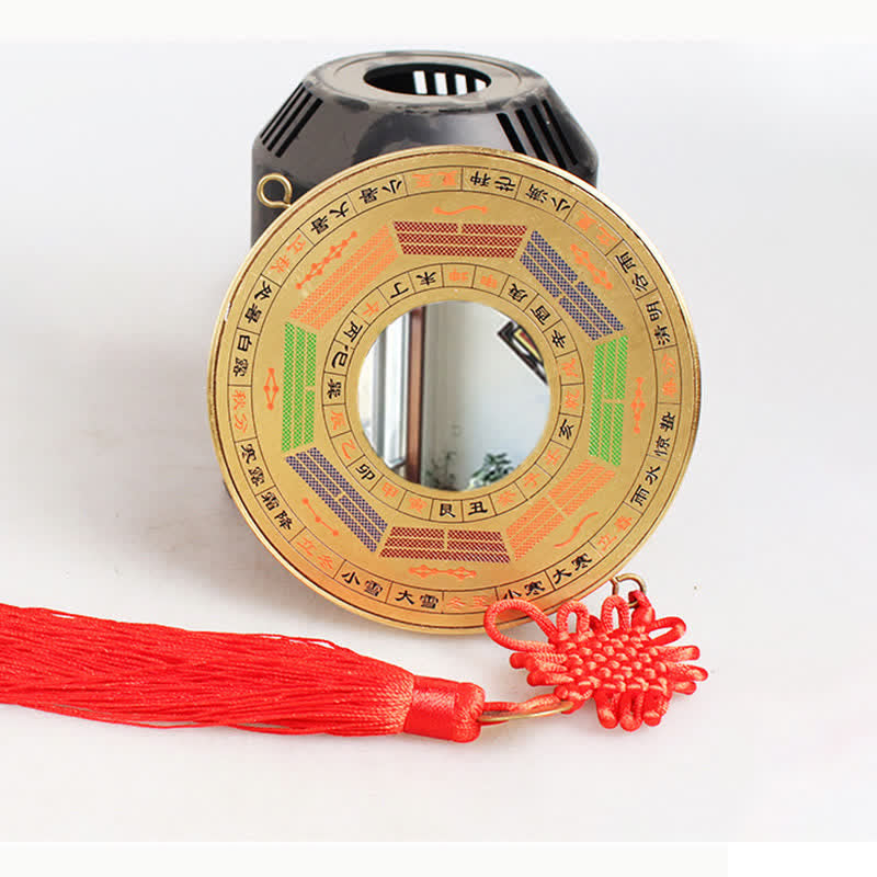 12 cm große Bagua-Karte aus Kupfer mit Feng-Shui-Balance-Energie