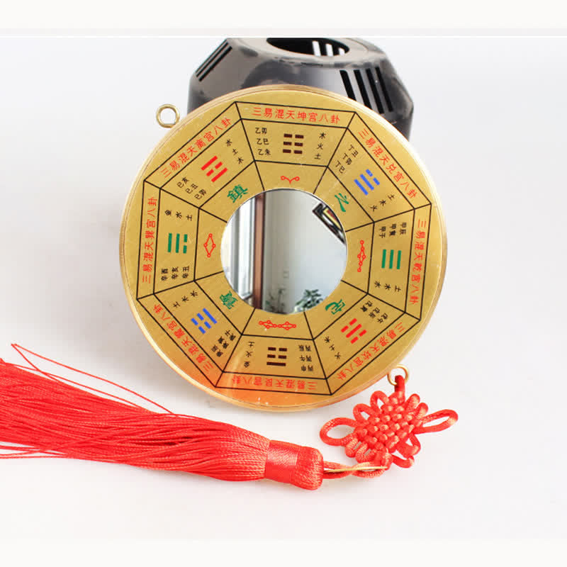 12 cm große Bagua-Karte aus Kupfer mit Feng-Shui-Balance-Energie