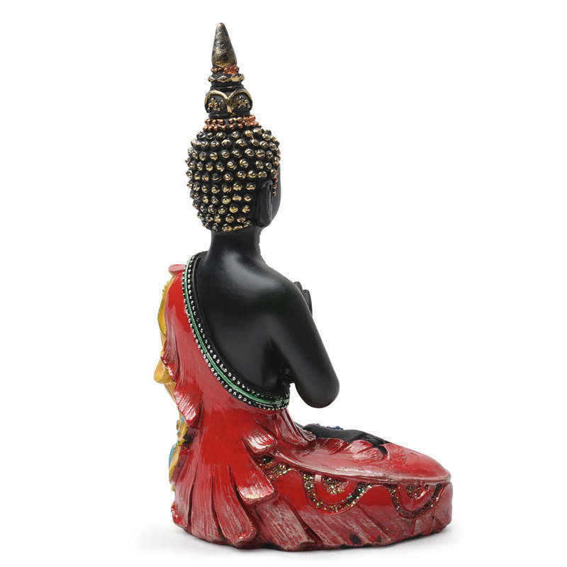 12 cm große thailändische Buddha-Statue aus Kunstharz für Frieden zu Hause