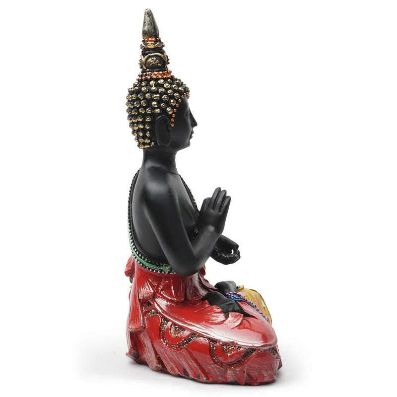 12 cm große thailändische Buddha-Statue aus Kunstharz für Frieden zu Hause
