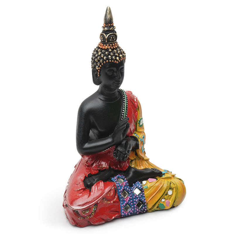 12 cm große thailändische Buddha-Statue aus Kunstharz für Frieden zu Hause