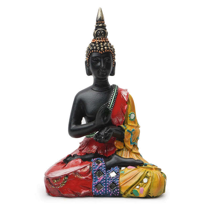 12 cm große thailändische Buddha-Statue aus Kunstharz für Frieden zu Hause