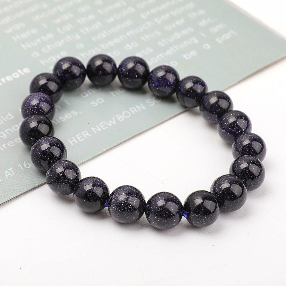 12mm Blue Sandstone Spiritual Bracelet for Protection