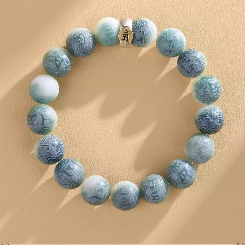 12mm Bodhi Seed Chinesisches Sternzeichen Weisheitsarmband Om Mani Padme Hum