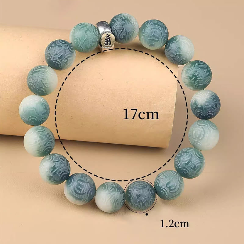 12mm Bodhi Seed Chinesisches Sternzeichen Weisheitsarmband Om Mani Padme Hum