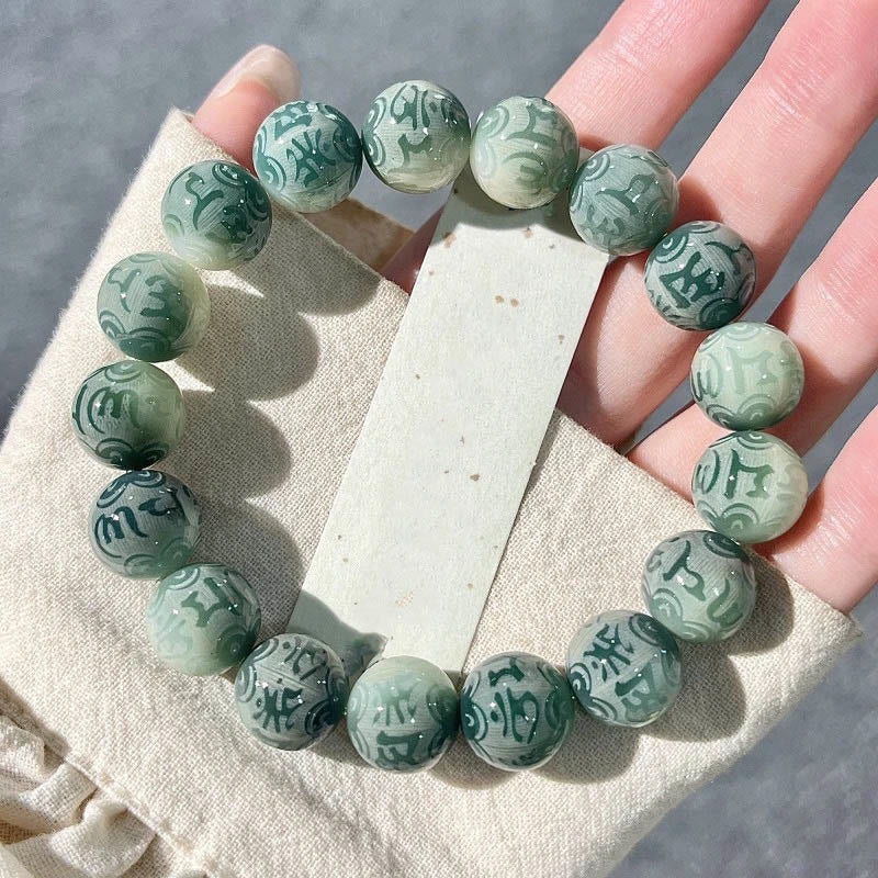 12mm Bodhi Seed Chinesisches Sternzeichen Weisheitsarmband Om Mani Padme Hum