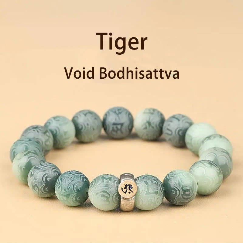 12mm Bodhi Seed Chinesisches Sternzeichen Weisheitsarmband Om Mani Padme Hum