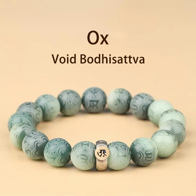 12mm Bodhi Seed Chinesisches Sternzeichen Weisheitsarmband Om Mani Padme Hum