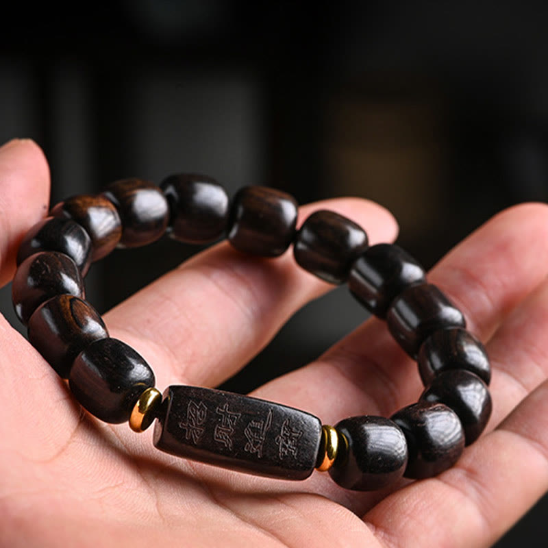 12 mm Ebenholz-Armband „Glücksbalance“