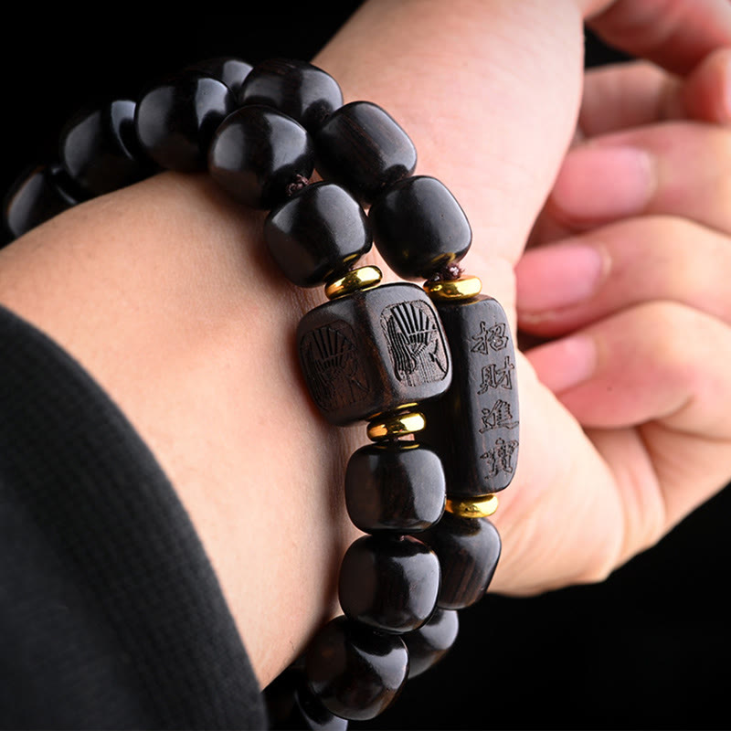 12 mm Ebenholz-Armband „Glücksbalance“